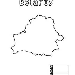 Belarus map outline illustration
