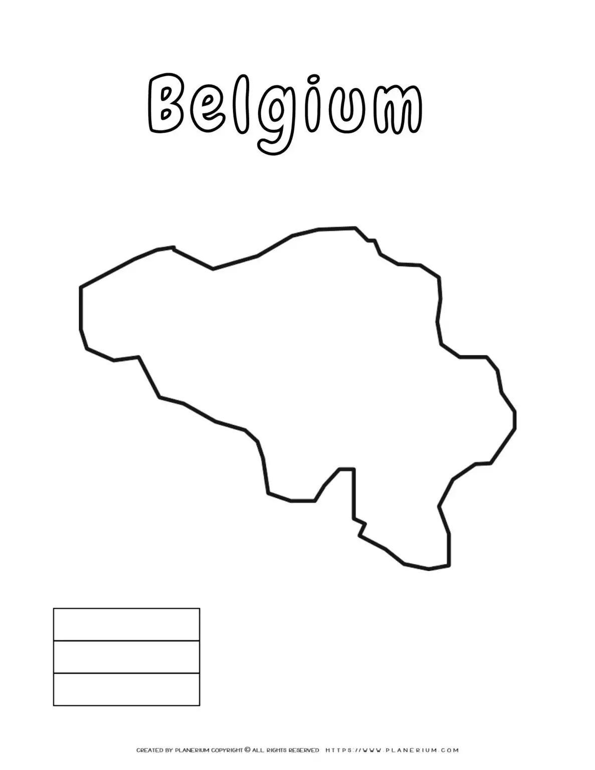 Outline map of Belgium for coloring.