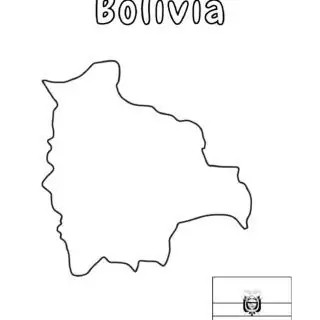 Outline map of Bolivia with flag