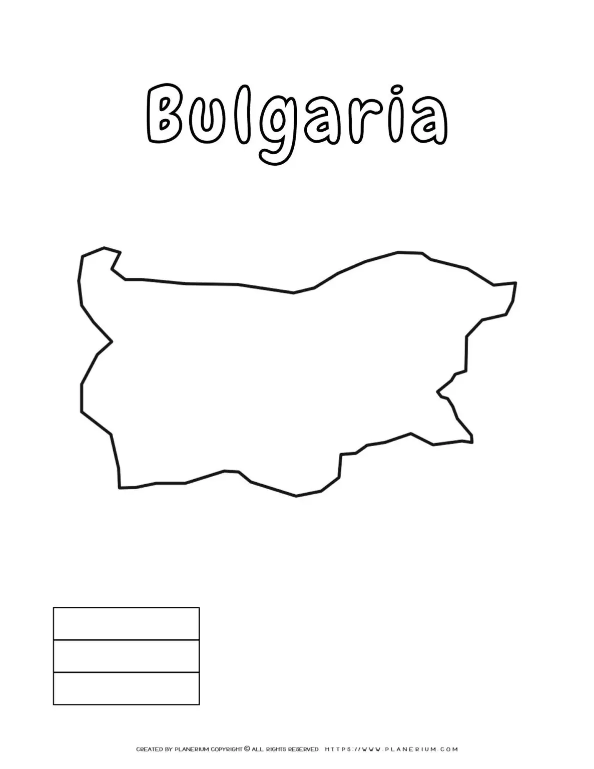 Outline map of Bulgaria for coloring.