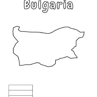 Outline map of Bulgaria for coloring.
