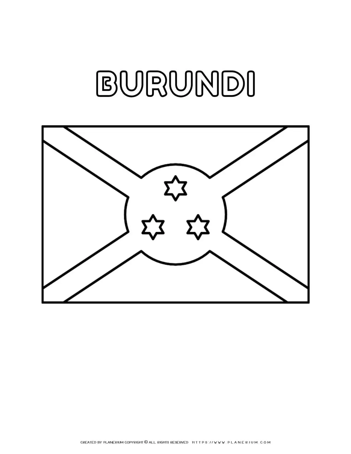 Burundi flag coloring page