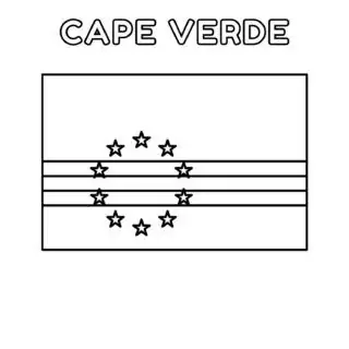 Cape Verde flag outline coloring page