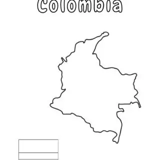 Outline map of Colombia for coloring.