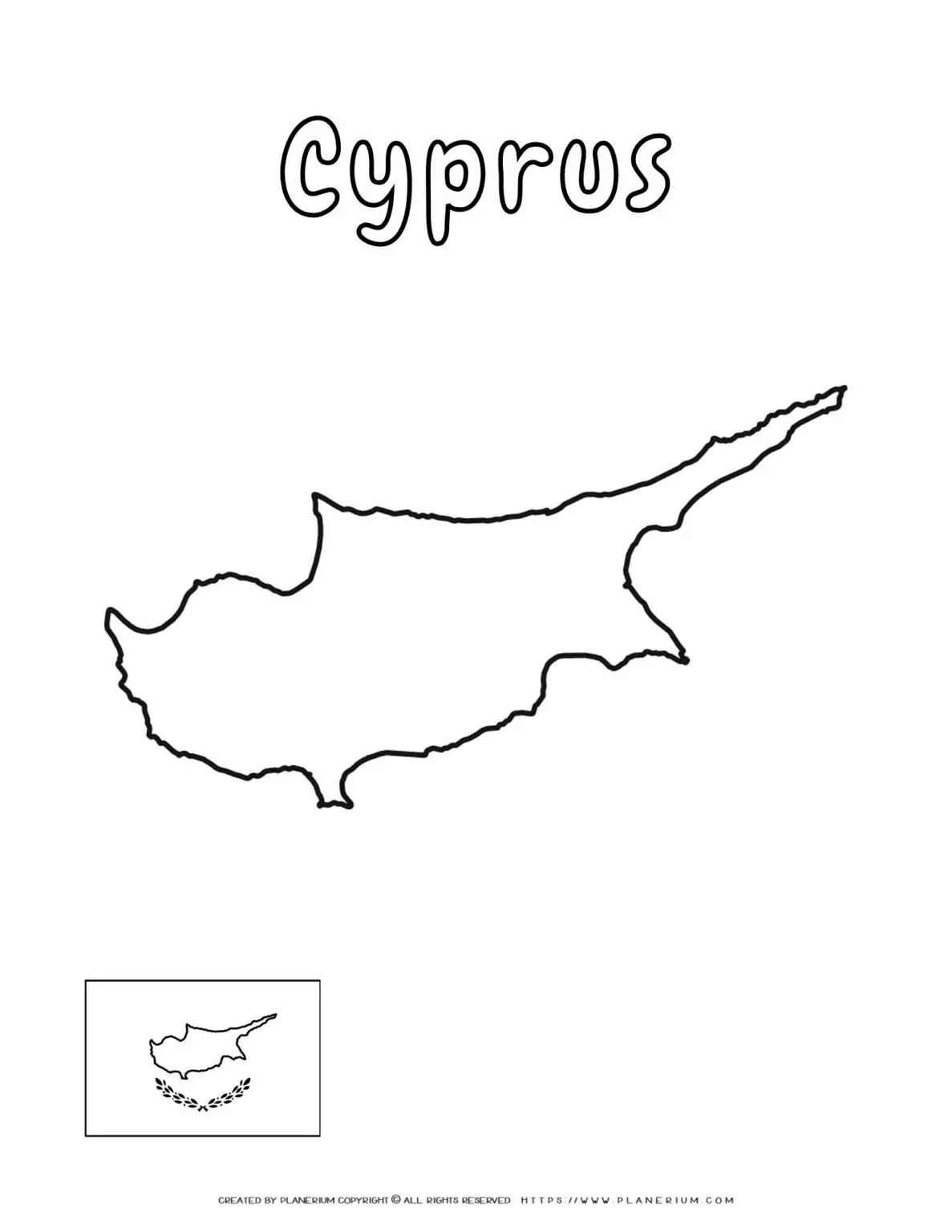 Outline map of Cyprus