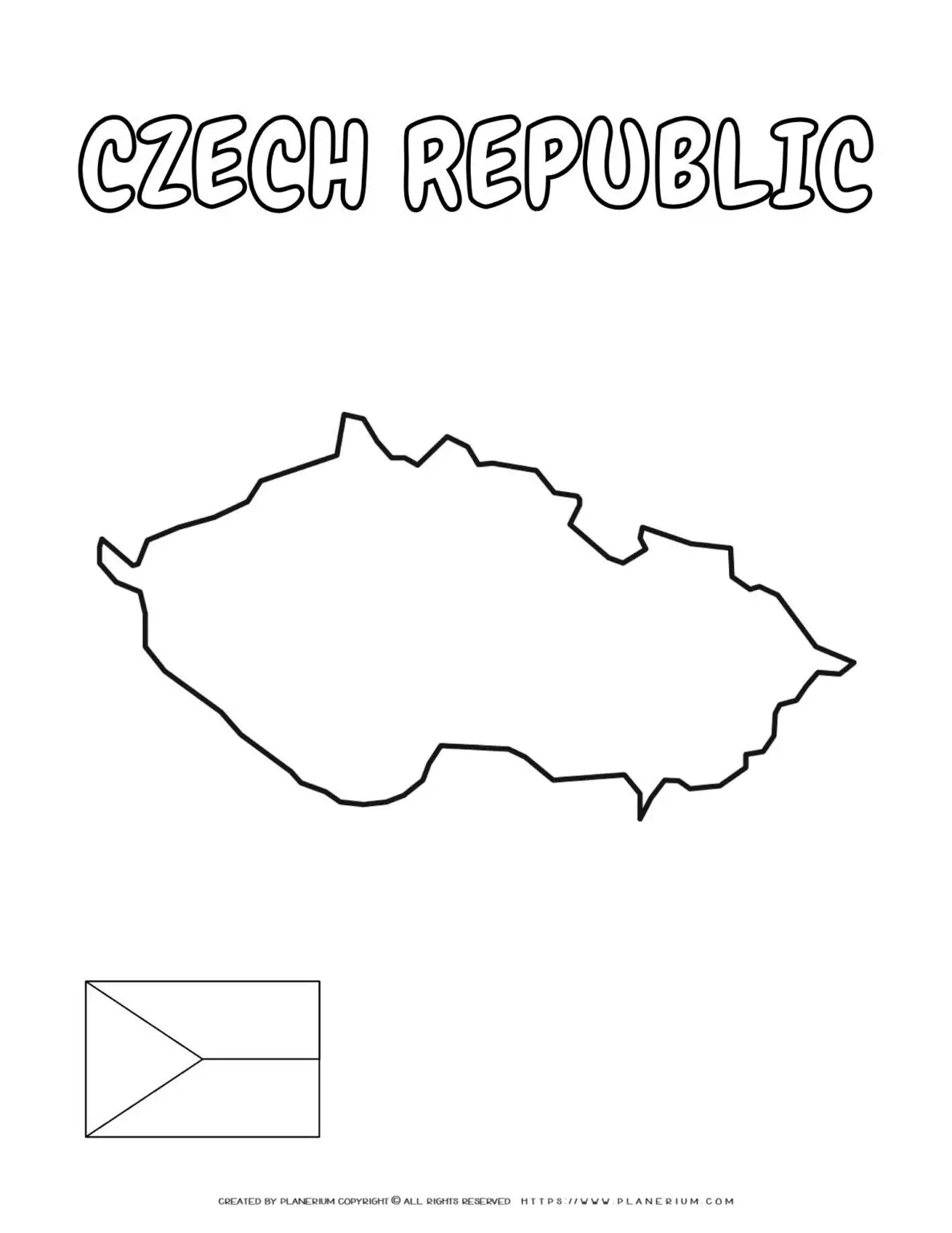 Czech Republic outline and flag.