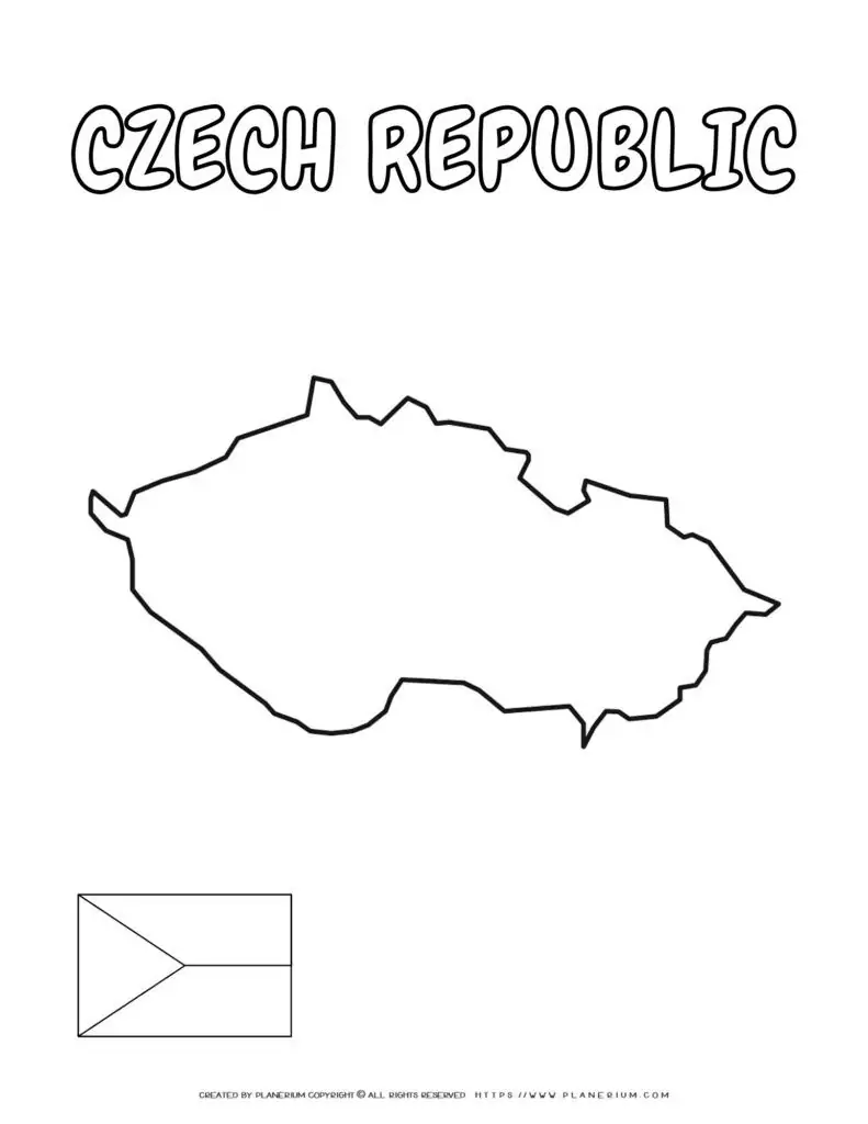 Czech Republic outline and flag.