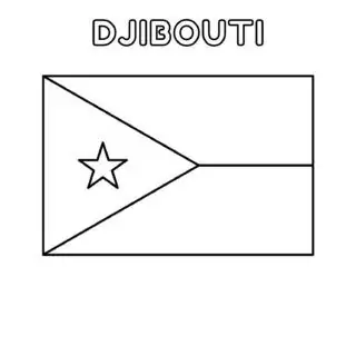 Djibouti flag coloring page