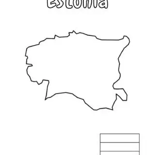 Outline map of Estonia with labels.