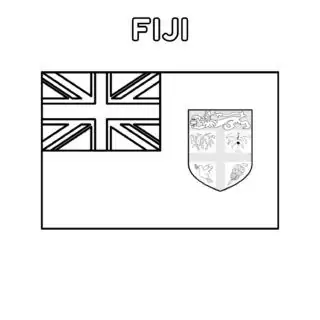 Black and white Fiji flag outline