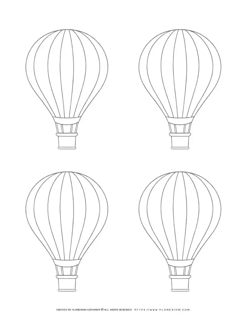 Outline of four hot air balloons