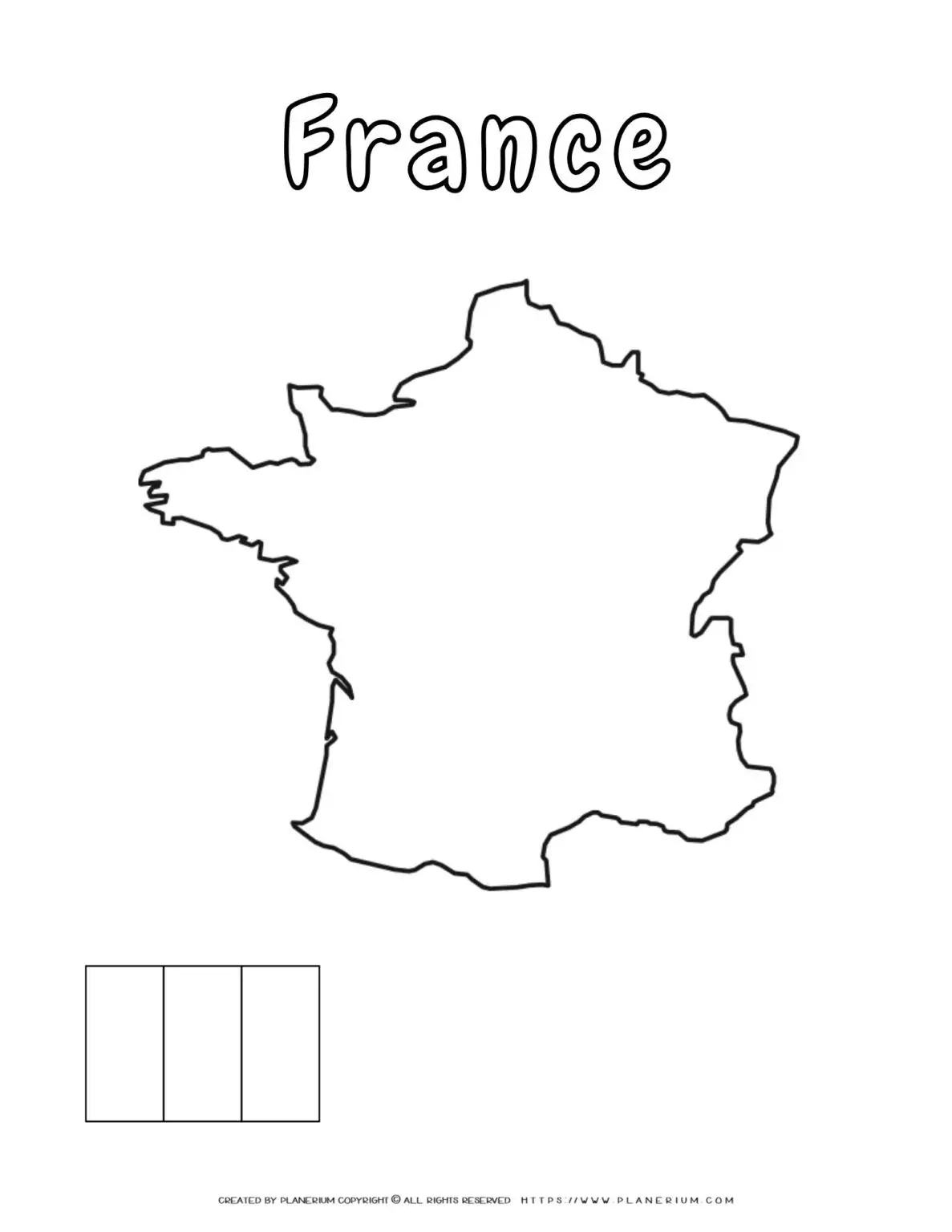 Outline map of France