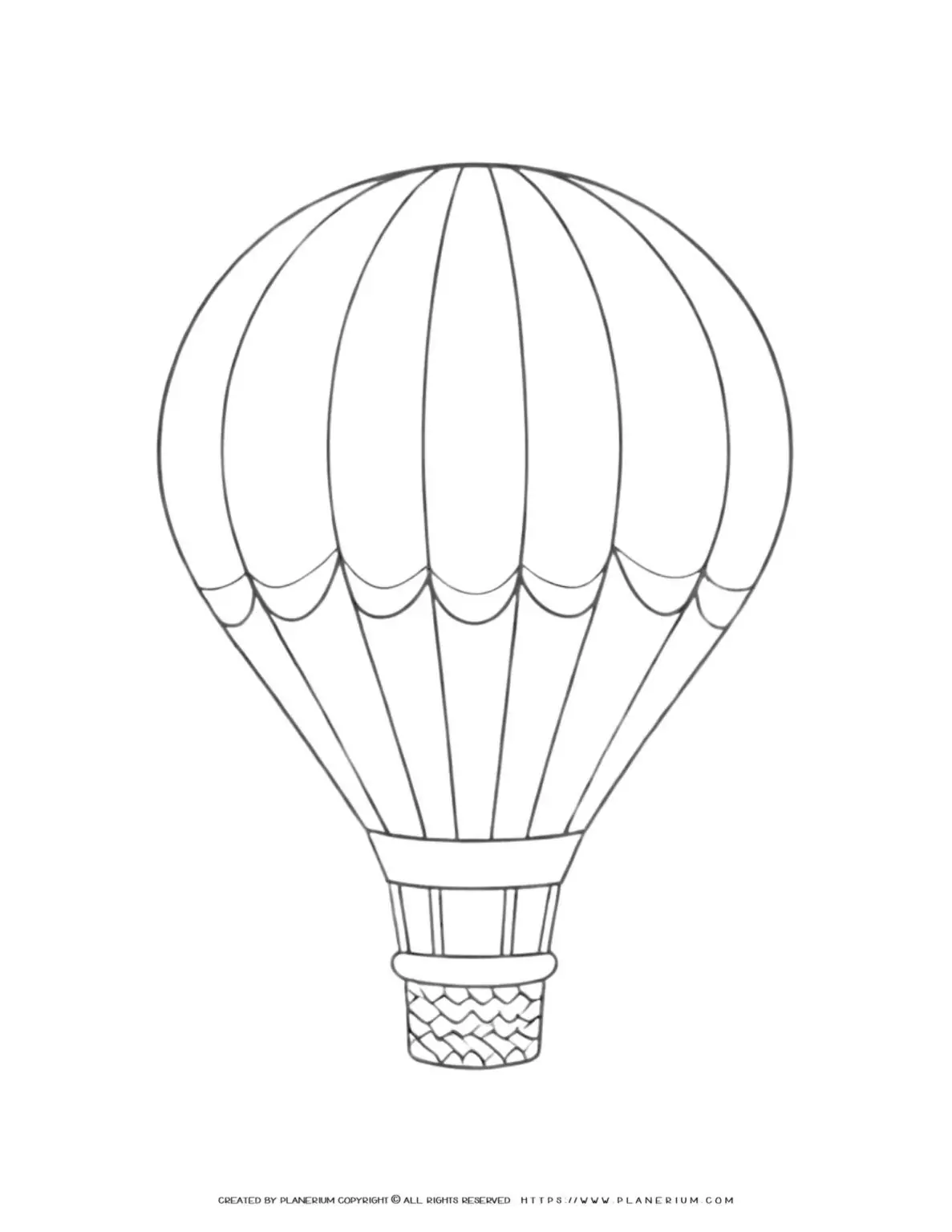 Outline of a hot air balloon
