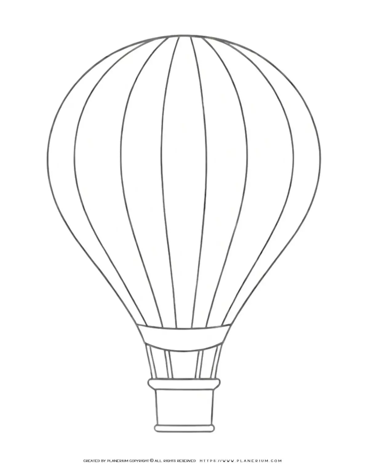 Outline of a hot air balloon