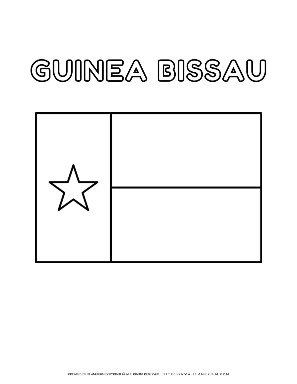 Guinea Bissau flag outline