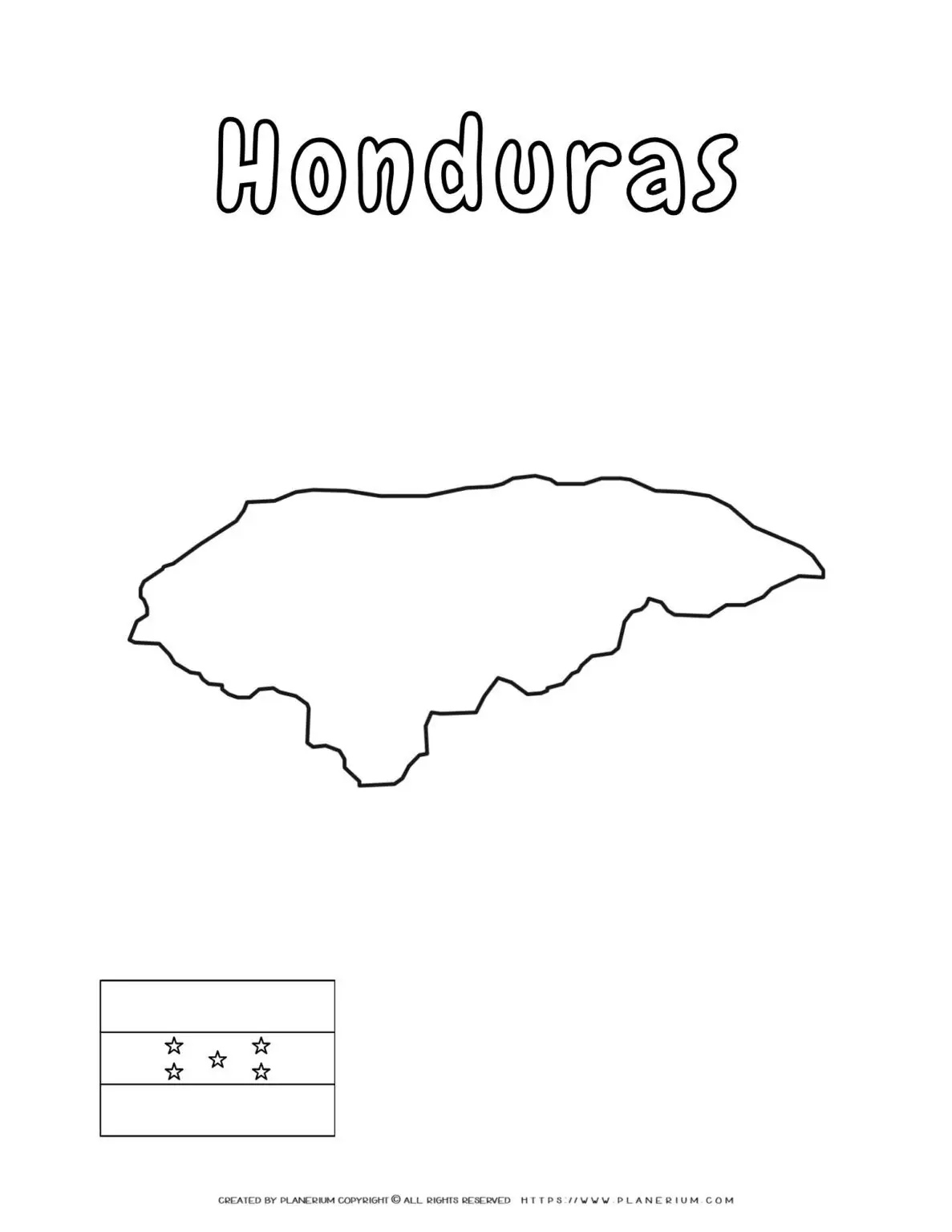 Map and flag of Honduras.