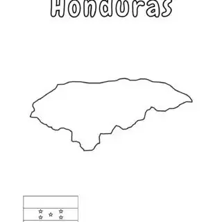 Map and flag of Honduras.