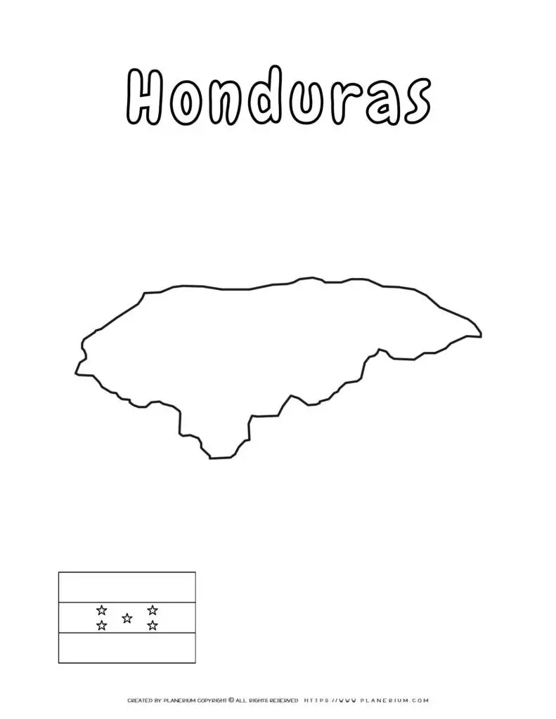 Map and flag of Honduras.