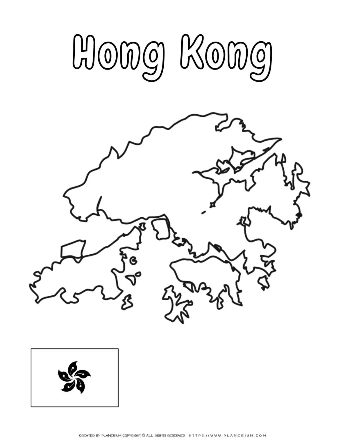 Outline map of Hong Kong