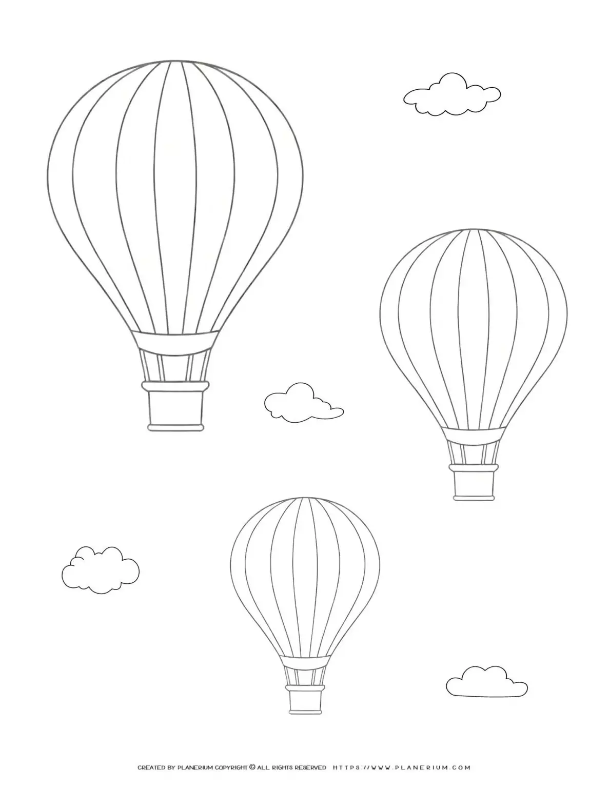 Hot air balloons and clouds illustration