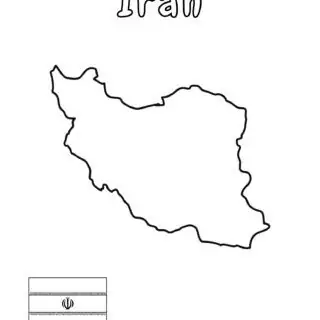 Outline of Iran with flag