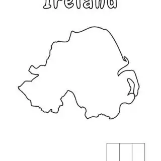 Outline map of Ireland for coloring