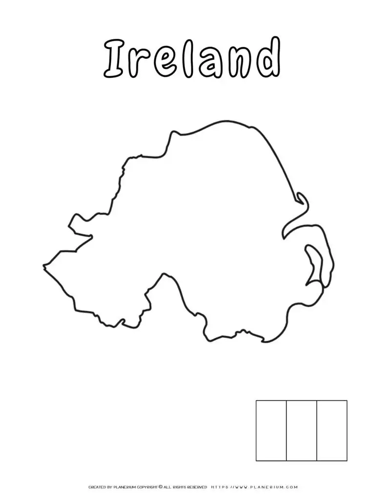 Outline map of Ireland for coloring