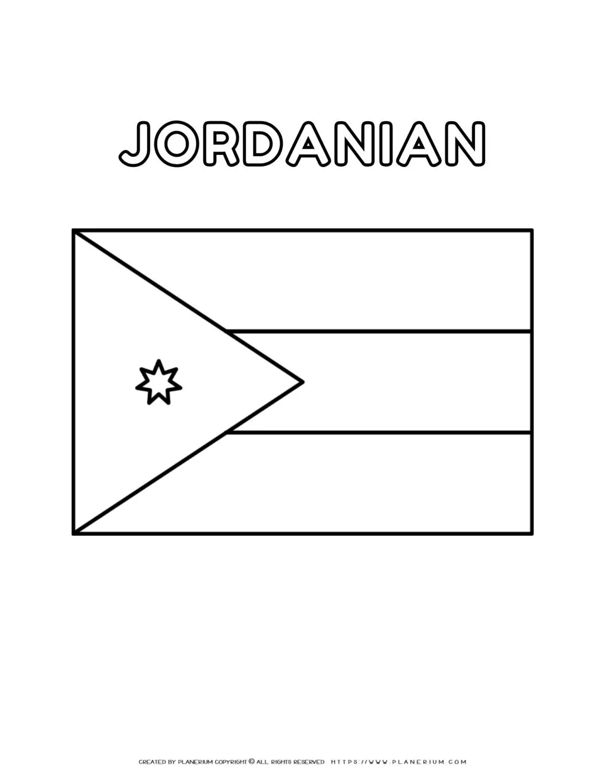 Outline of Jordanian flag.