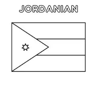 Outline of Jordanian flag.