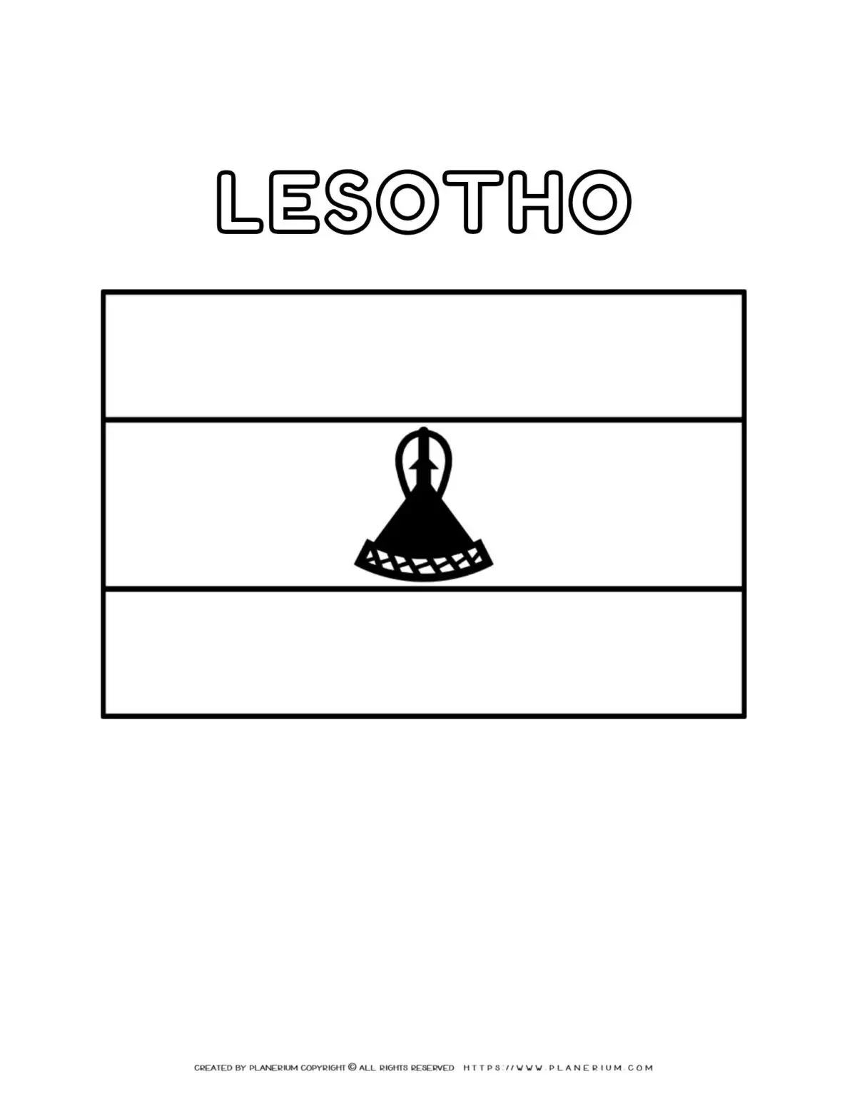 Lesotho flag outline with text