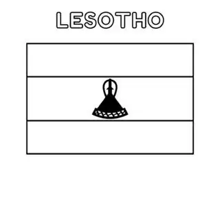 Lesotho flag outline with text