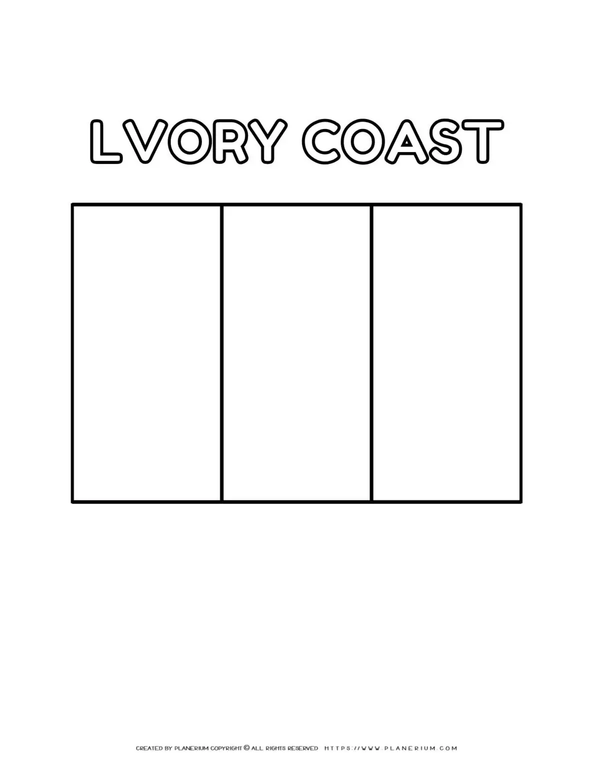 Ivory Coast flag outline