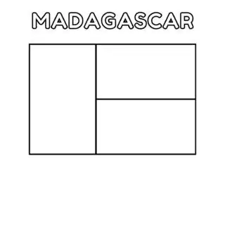 Madagascar flag coloring page template