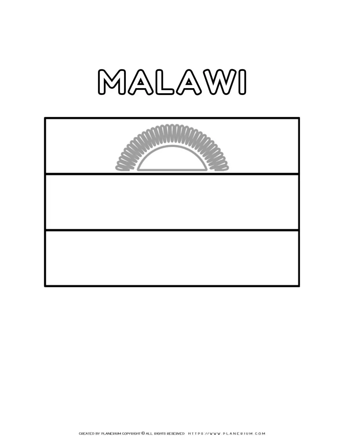 Malawi flag coloring page
