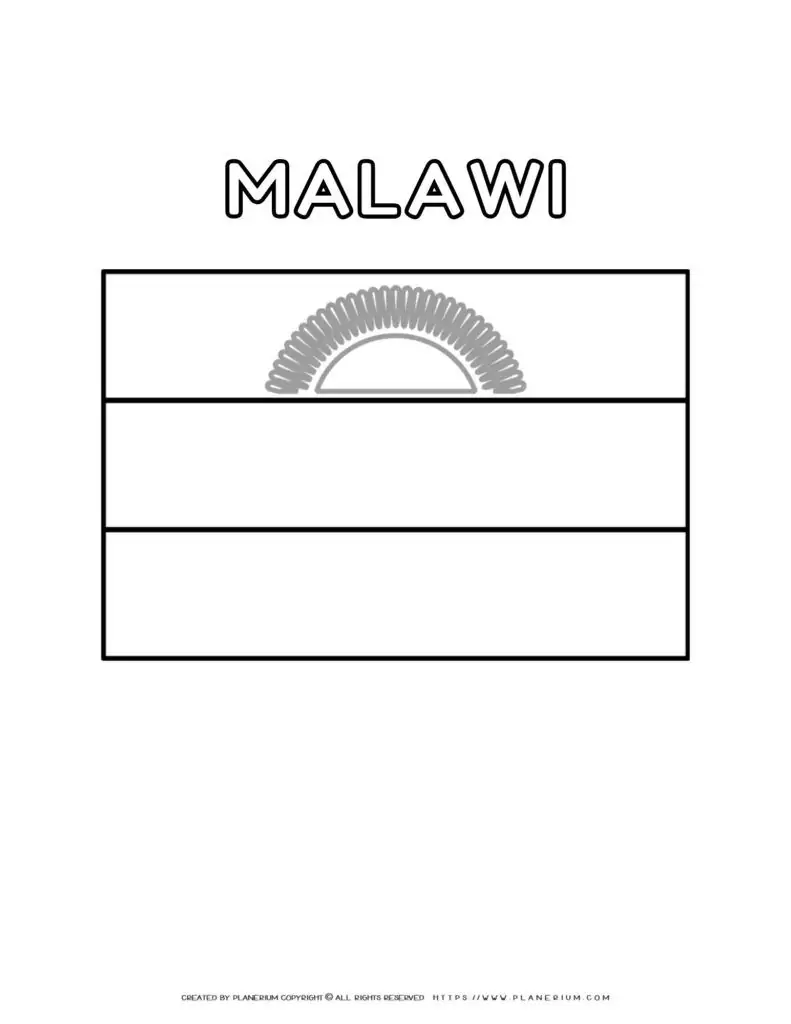 Malawi flag coloring page