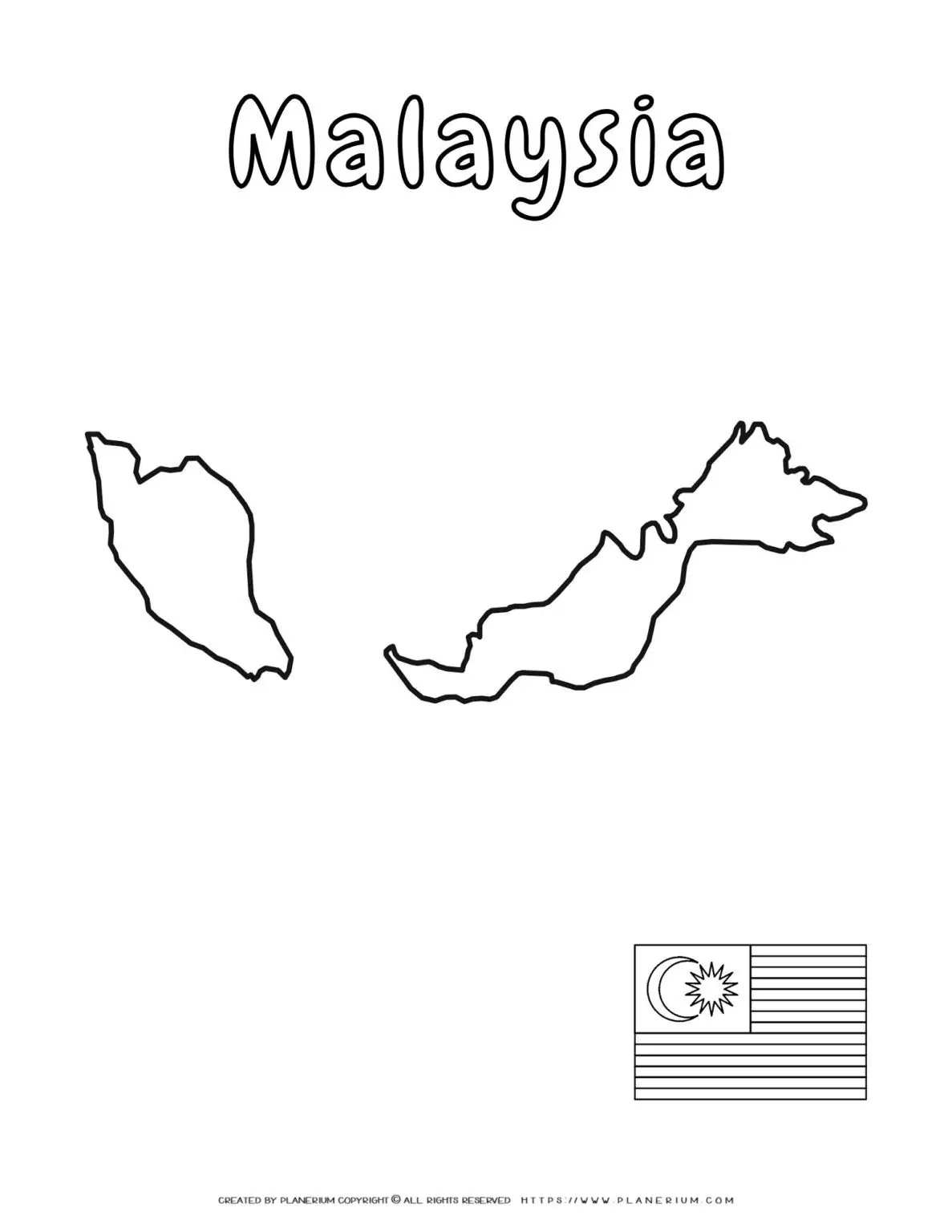 Malaysia outline and flag