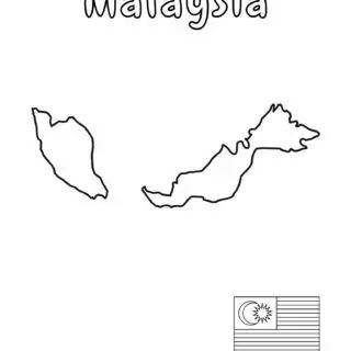 Malaysia outline and flag