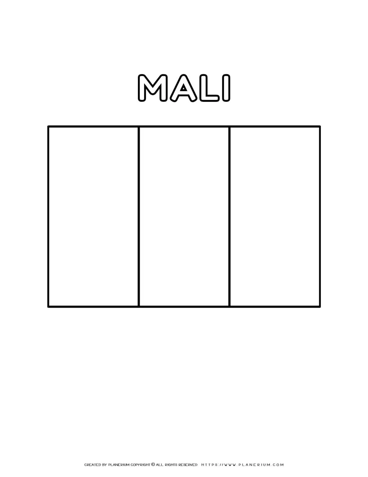 Mali blank flag for coloring