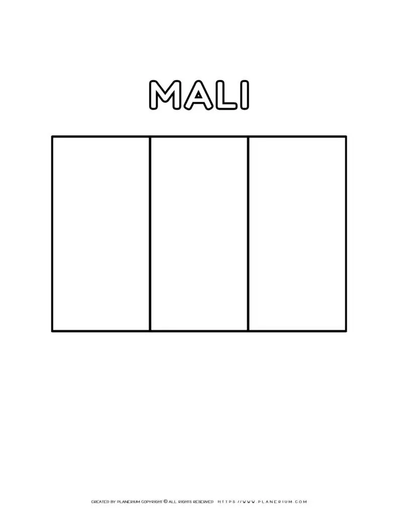 Mali blank flag for coloring