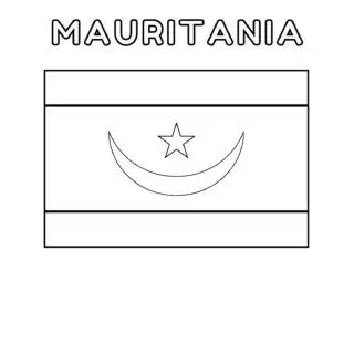 Mauritania flag outline for coloring