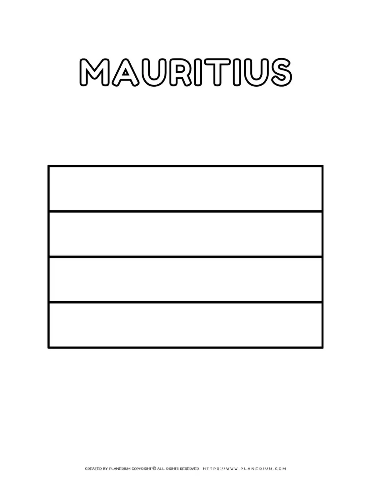 Mauritius flag coloring page