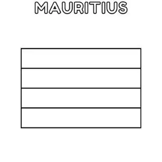 Mauritius flag coloring page