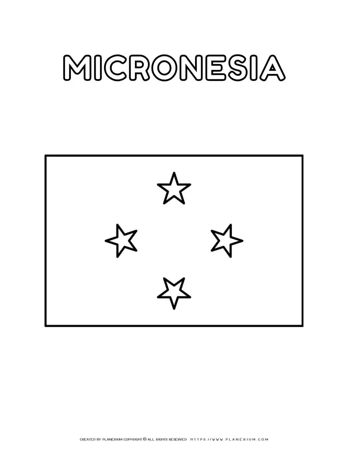 Micronesia flag with four stars.