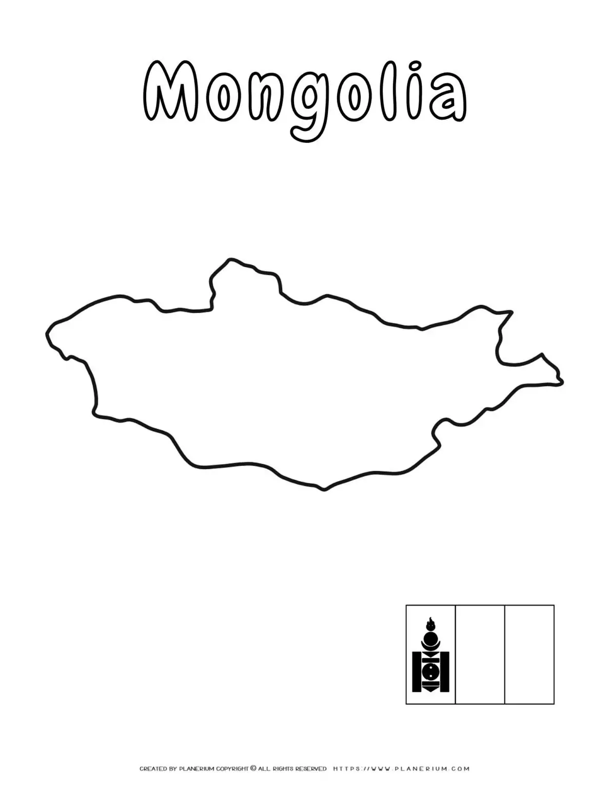 Outline map of Mongolia