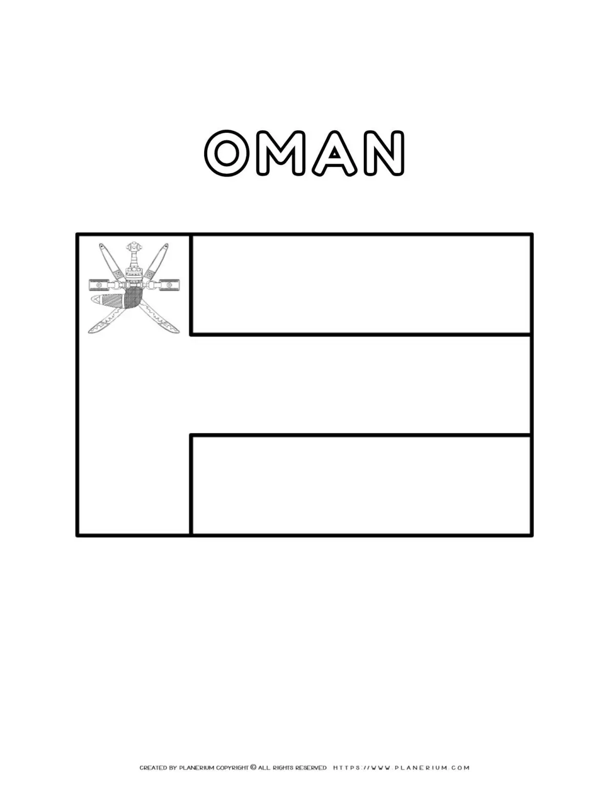 Coloring page of Oman flag