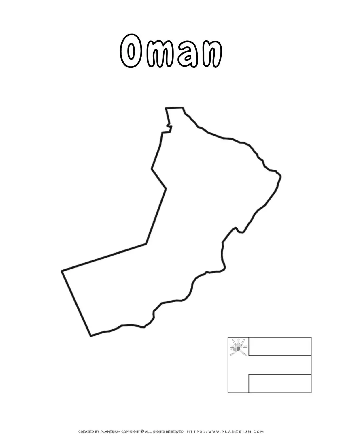 Outline map of Oman