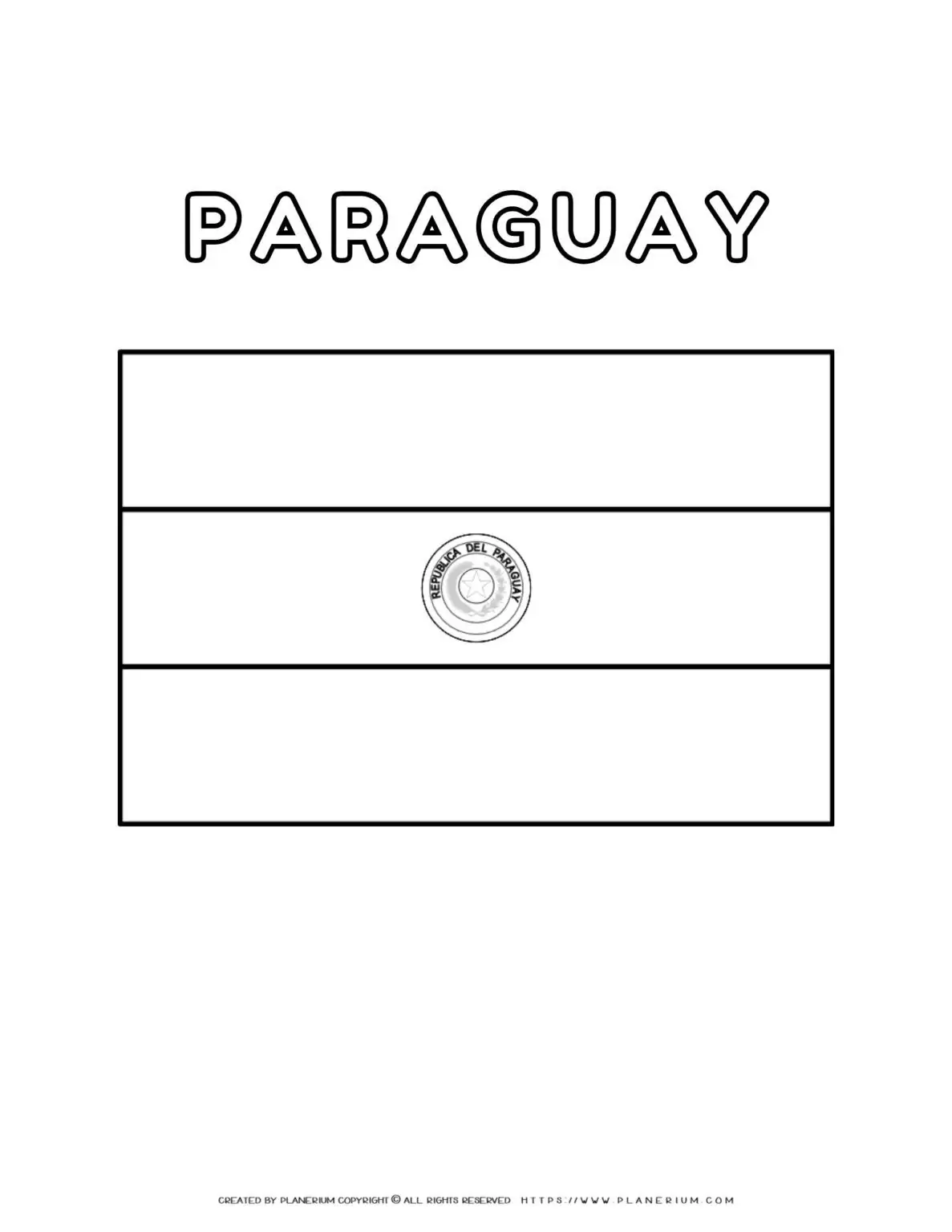 Paraguay flag coloring page