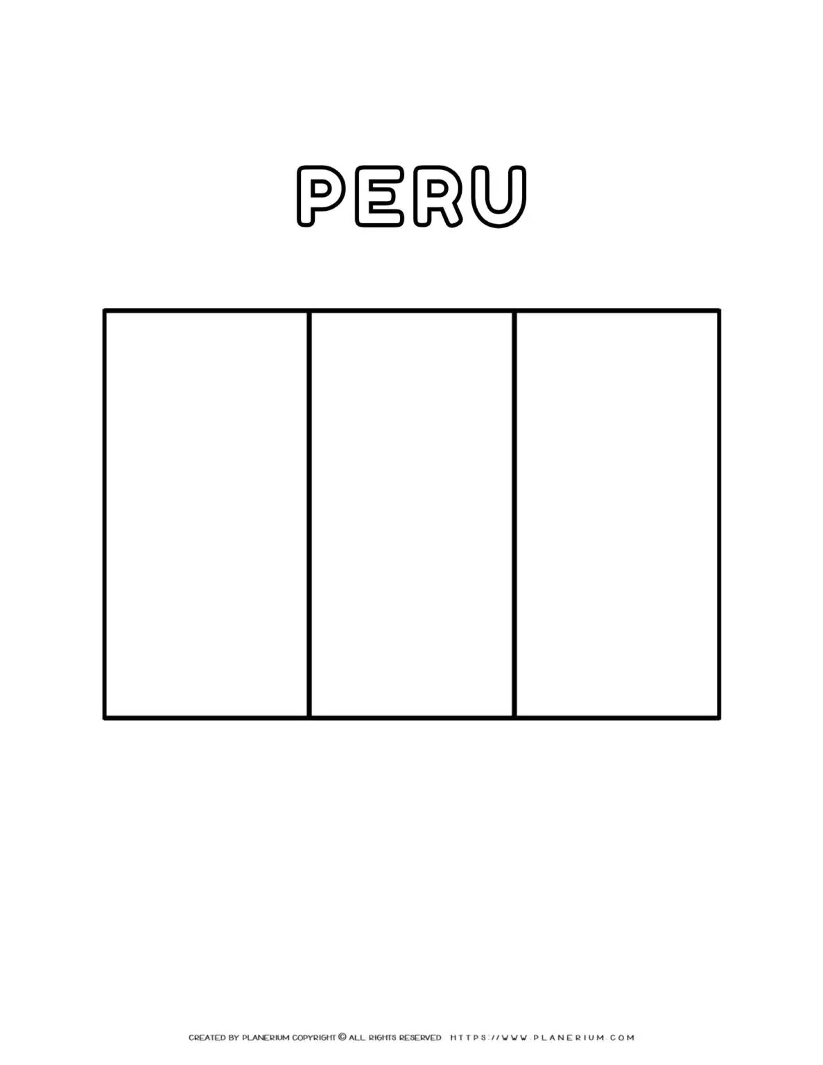 Peru flag coloring page