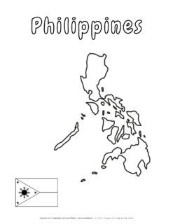 Outline map and flag of the Philippines