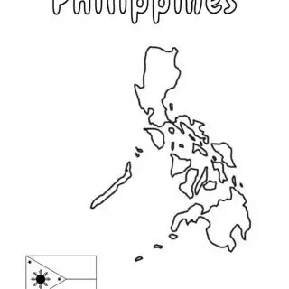 Outline map and flag of the Philippines